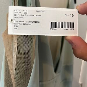 Jenny Yoo Hollis Dress - Sea Glass Luxe Chiffon - Size 10